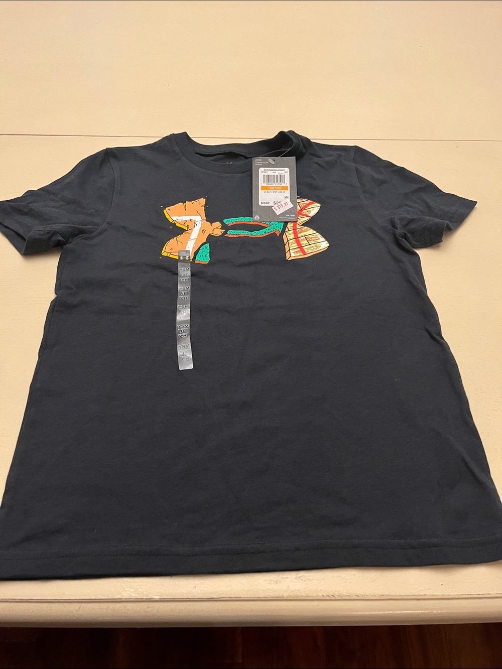Under Armour Black Short Sleeve Tee with Colorful Logo